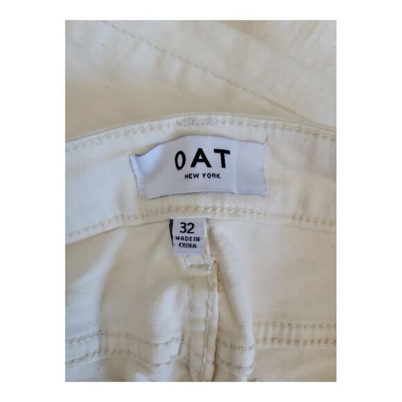 Oat New York Mid-Rise Skinny Ankle Off White Natural Color Jeans Size 32 - Picture 5 of 7